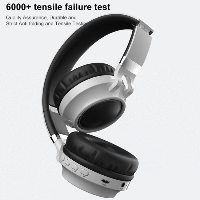 Auriculares coloridos LED Bluetooth 5.0 Auriculares estéreo HiFi inalámbricos plegables con micrófono, compatible con tarjeta TF / AUX de 3,5 mm