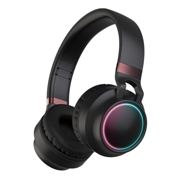Auriculares coloridos LED Bluetooth 5.0 Auriculares estéreo HiFi inalámbricos plegables con micrófono, compatible con tarjeta TF / AUX de 3,5 mm