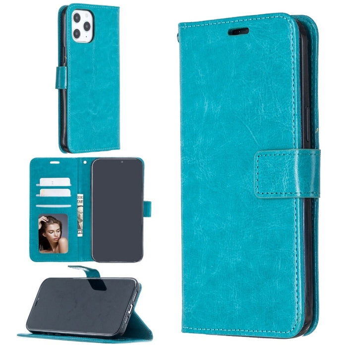Crazy Horse Texture Horizontal Flip Funda de cuero con soporte y ranuras para tarjetas y billetera y marco de fotos para iPhone 13 Pro, For iPhone 13 Pro