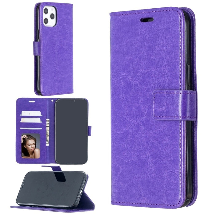 Crazy Horse Texture Horizontal Flip Funda de cuero con soporte y ranuras para tarjetas y billetera y marco de fotos para iPhone 13 Pro, For iPhone 13 Pro