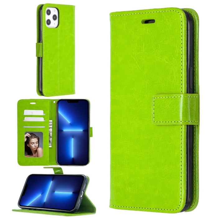 Crazy Horse Texture Funda de cuero con tapa horizontal con soporte y ranuras para tarjetas y billetera y marco de fotos para iPhone 13 Pro Max, For iPhone 13 Pro Max