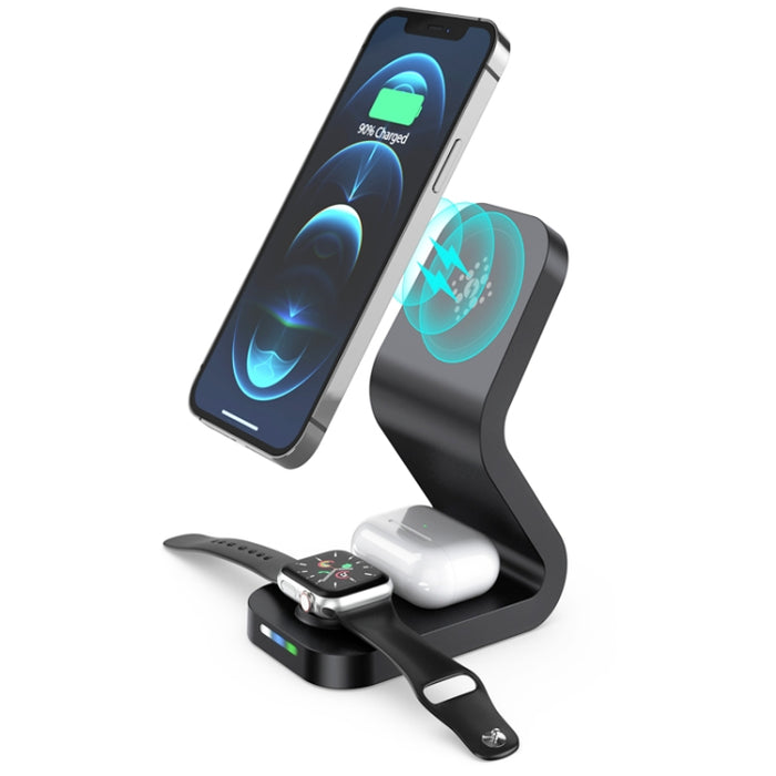 B-13 15W Max 3 en 1 Cargador inalámbrico magnético para teléfonos móviles, Apple Watch y AirPods