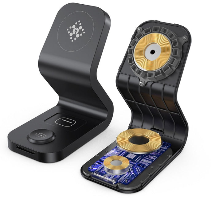 B-13 15W Max 3 en 1 Cargador inalámbrico magnético para teléfonos móviles, Apple Watch y AirPods