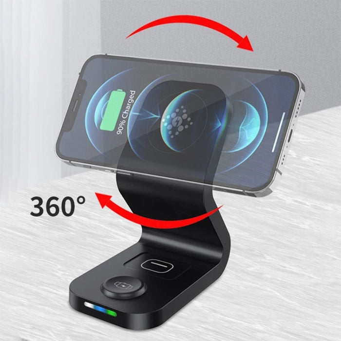 B-13 15W Max 3 en 1 Cargador inalámbrico magnético para teléfonos móviles, Apple Watch y AirPods