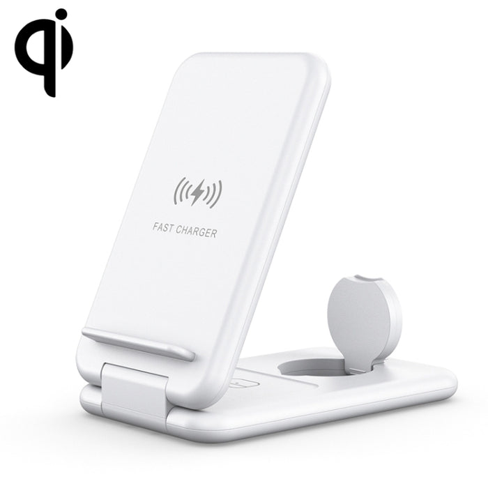 15W 3 en 1 soporte de teléfono de estación de cargador inalámbrico rápido Qi plegable para iPhones y iWatches y Airpods