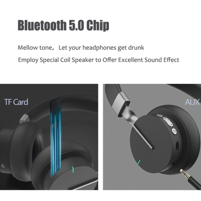 P3 Wireless 5.0 Super Bass HIFI Auriculares estéreo para juegos con micrófono, compatible con TF / FM / AUX