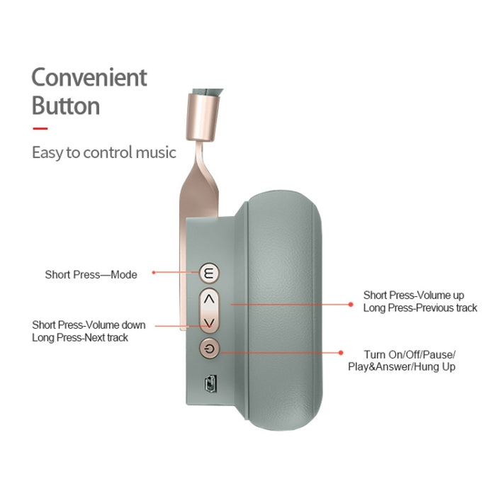 P3 Wireless 5.0 Super Bass HIFI Auriculares estéreo para juegos con micrófono, compatible con TF / FM / AUX
