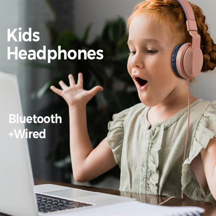 BOBo Kids Gift Bluetooth 5.0 Bass Cancelación de ruido Auriculares inalámbricos estéreo con micrófono, compatible con tarjeta TF / FM / AUX-in