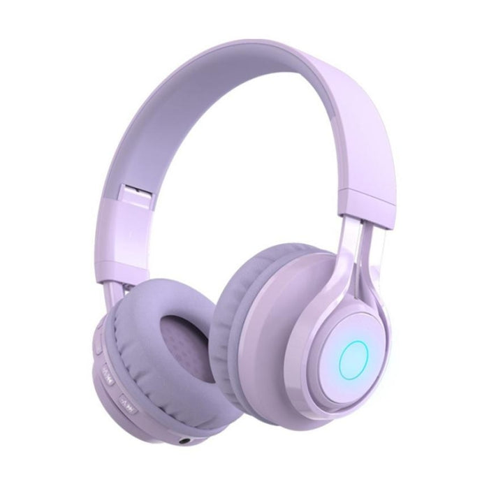 BT06C Cute Wireless Bluetooth 5.0 Auriculares para niños con micrófono Luz LED Soporte Aux-in