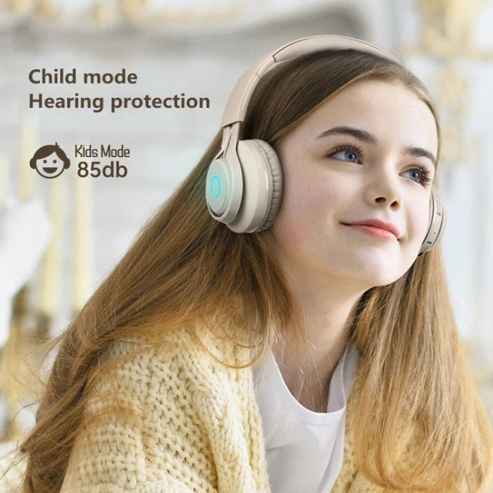 BT06C Cute Wireless Bluetooth 5.0 Auriculares para niños con micrófono Luz LED Soporte Aux-in