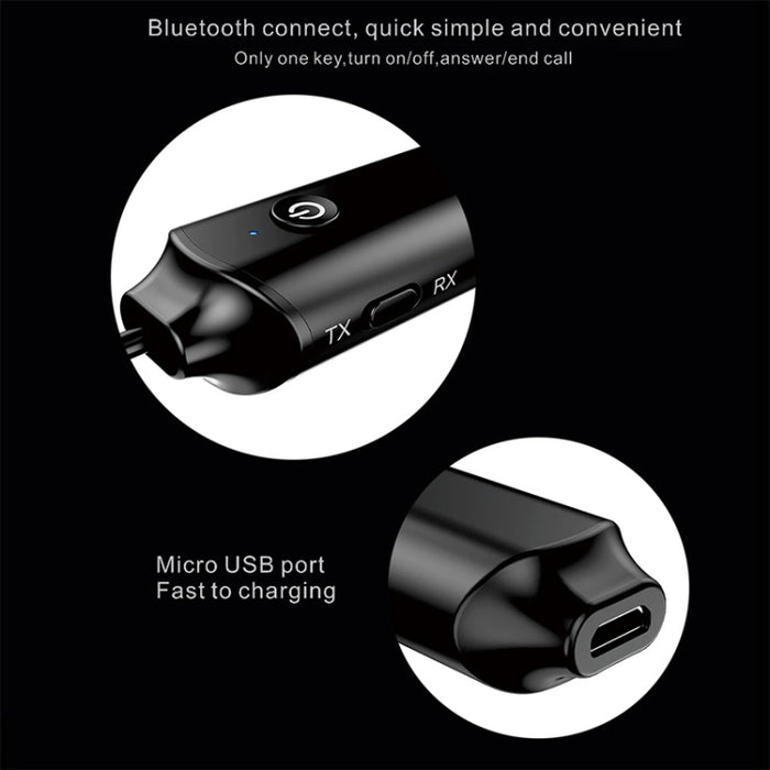 Receptor y transmisor Bluetooth B12 Adaptador de audio con conector de 3,5 mm para TV, computadora, estéreo para automóvil