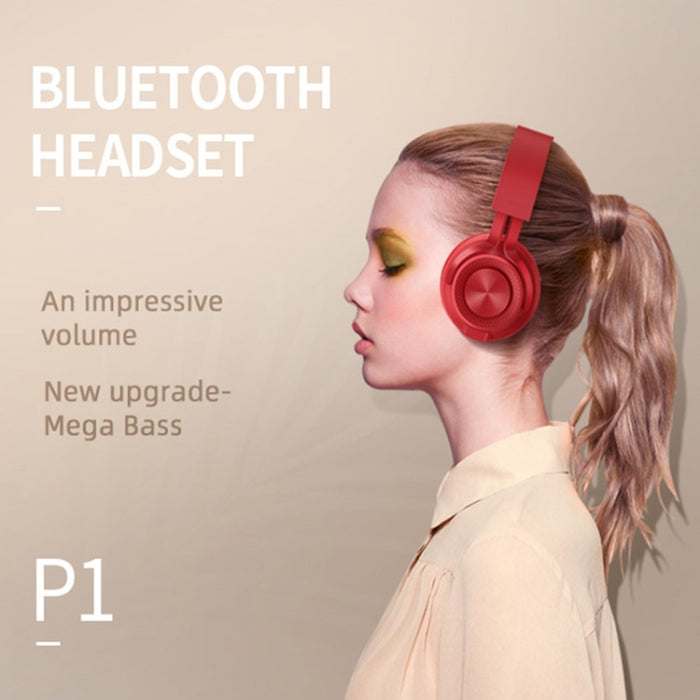 Fingertime P1 Inalámbrico Bluetooth 5.0 Estéreo Orejeras de cuero suave Auriculares plegables Micrófono incorporado para PC / Teléfonos celulares