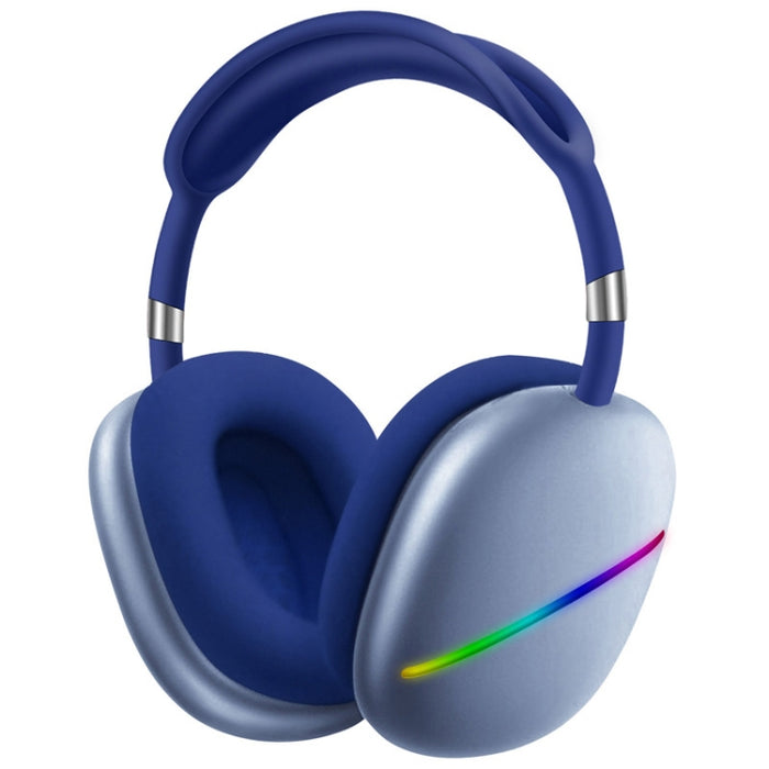 AKZ MAX10 Auriculares de música inalámbricos con Bluetooth RGB montados en la cabeza con micrófono, compatible con tarjeta TF