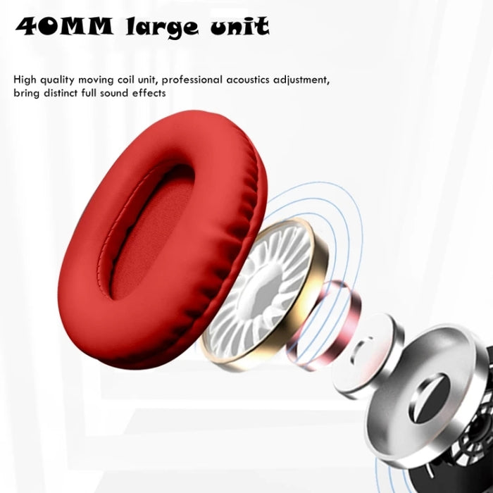 AKZ MAX10 Auriculares de música inalámbricos con Bluetooth RGB montados en la cabeza con micrófono, compatible con tarjeta TF