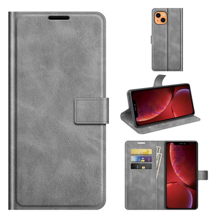 Estuche de cuero con tapa horizontal con hebilla de patrón de becerro retro con soporte y ranuras para tarjetas y billetera, For iPhone 13, For iPhone 13 Pro Max, For iPhone 13 Pro, For iPhone 13 mini