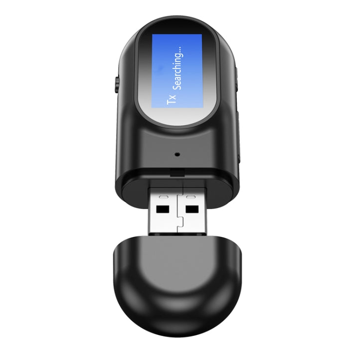 Transmisor receptor T17 USB Bluetooth 5,0 Adaptador de Audio 2 en 1 con pantalla LCD para PC TV coche 3,5mm AUX
