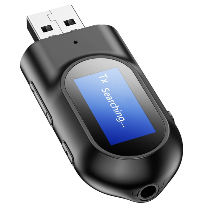 Transmisor receptor T17 USB Bluetooth 5,0 Adaptador de Audio 2 en 1 con pantalla LCD para PC TV coche 3,5mm AUX