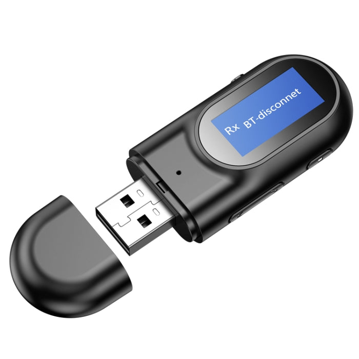 Transmisor receptor T17 USB Bluetooth 5,0 Adaptador de Audio 2 en 1 con pantalla LCD para PC TV coche 3,5mm AUX