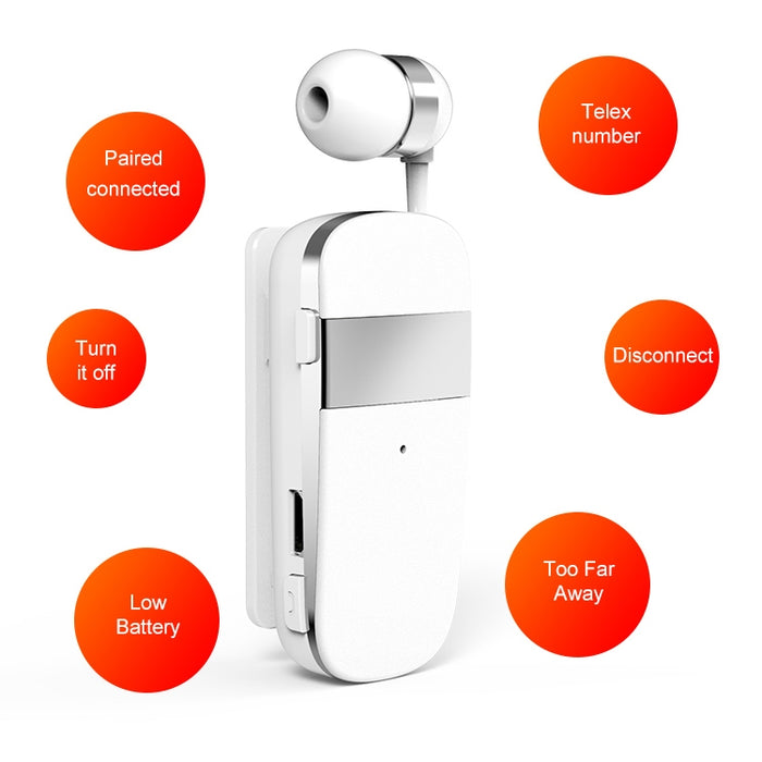 K53 Estéreo Auriculares inalámbricos con Bluetooth Llamadas Recordatorio Vibración Desgaste-Clip Controlador Auriculares Auriculares para teléfono