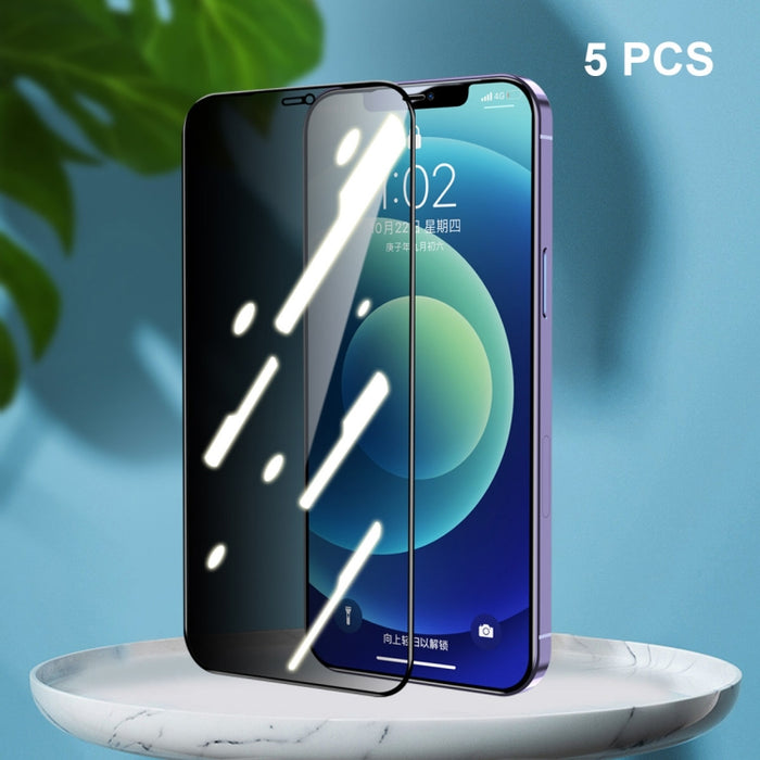 5 PCS ENKAY Hat-Prince Cobertura completa 28 grados Privacidad Protector de pantalla Película de vidrio templado anti-espía, For iPhone 12 / 12 Pro, For iPhone 12 mini, For iPhone 12 Pro Max, For iPhone 11 Pro / XS / X, For iPhone 11 / XR              ...