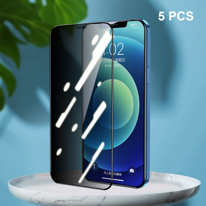 5 PCS ENKAY Hat-Prince Cobertura completa 28 grados Privacidad Protector de pantalla Película de vidrio templado anti-espía, For iPhone 12 / 12 Pro, For iPhone 12 mini, For iPhone 12 Pro Max, For iPhone 11 Pro / XS / X, For iPhone 11 / XR              ...