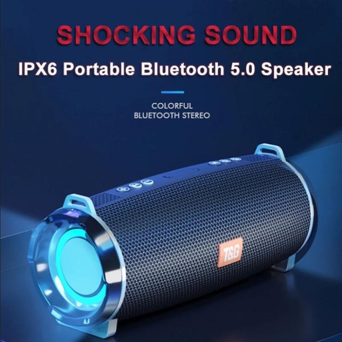 T&G TG192 LED Luz intermitente Bajo inalámbrico portátil Altavoz estéreo 3D Bluetooth, compatible con tarjeta FM / TF / USB