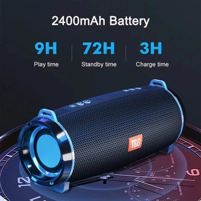 T&G TG192 LED Luz intermitente Bajo inalámbrico portátil Altavoz estéreo 3D Bluetooth, compatible con tarjeta FM / TF / USB
