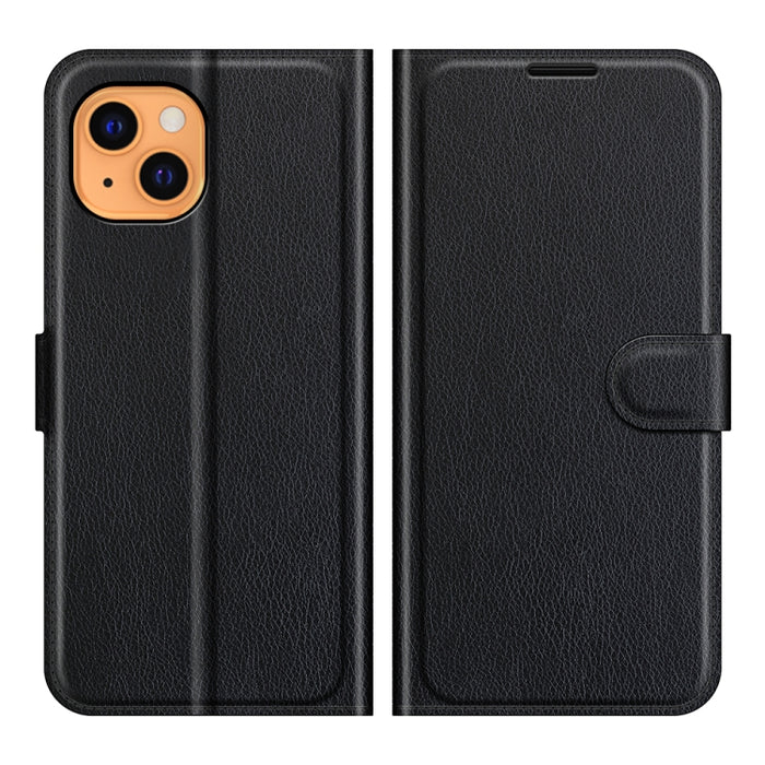 Para iPhone 13 mini Litchi Texture Funda protectora con tapa horizontal con soporte y ranuras para tarjetas y billetera, For iPhone 13 mini