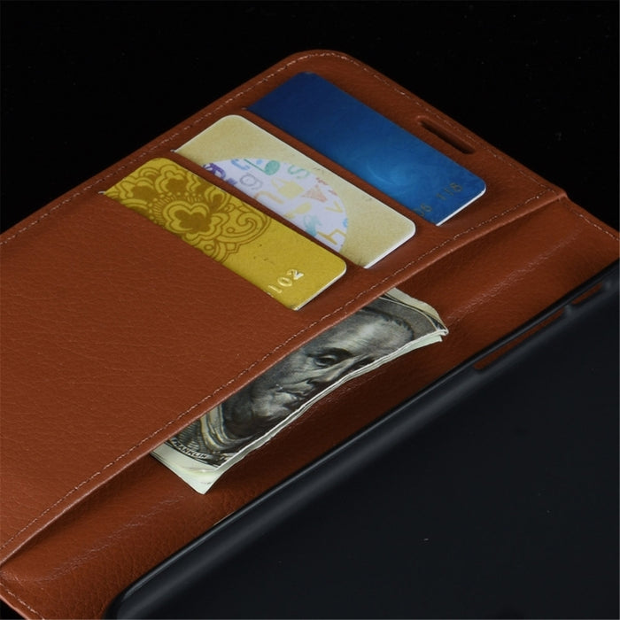 Para iPhone 13 mini Litchi Texture Funda protectora con tapa horizontal con soporte y ranuras para tarjetas y billetera, For iPhone 13 mini