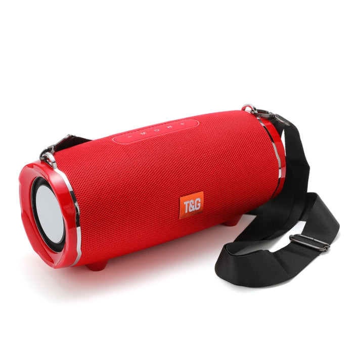 T&G TG187 Altavoz Bluetooth envolvente de bajos inalámbrico portátil a prueba de agua con correa para el hombro, compatible con tarjeta FM / TF