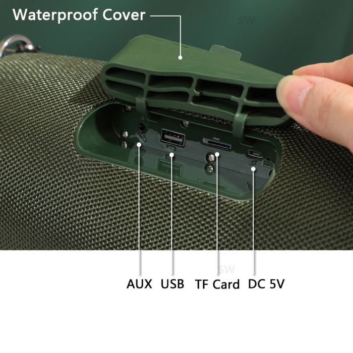 T&G TG187 Altavoz Bluetooth envolvente de bajos inalámbrico portátil a prueba de agua con correa para el hombro, compatible con tarjeta FM / TF