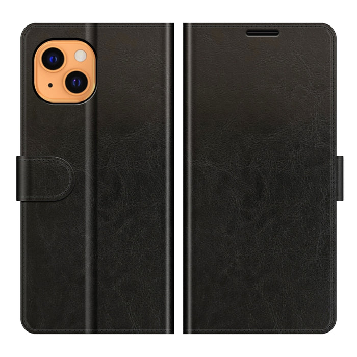 R64 Texture Funda protectora con tapa horizontal única con soporte y ranuras para tarjetas y billetera y marco de fotos para iPhone 13