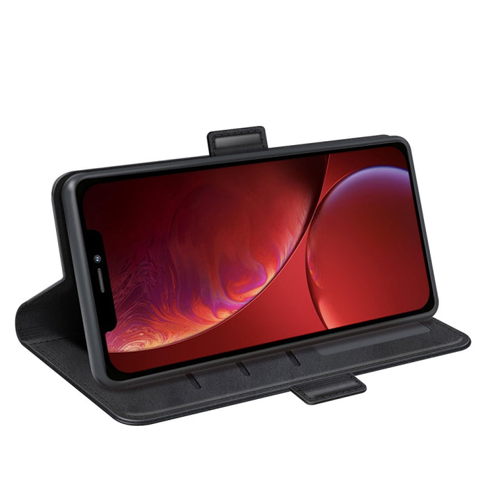 Estuche de cuero con tapa horizontal con hebilla magnética de doble cara con soporte y ranuras para tarjetas y billetera para iPhone 13 mini