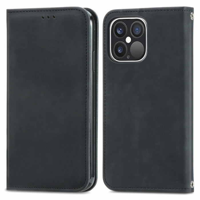 Retro Skin Feel Business Funda de cuero con tapa horizontal magnética con soporte y ranuras para tarjetas y billetera y marco de fotos, For iPhone 13 Pro Max, For  iPhone 13 Pro, For iPhone 13, For iPhone 13 mini
