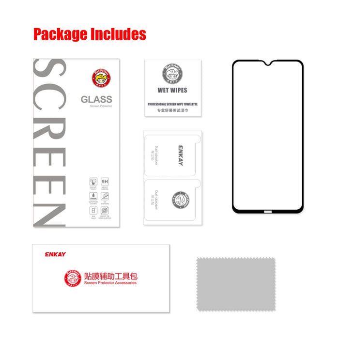 2 uds ENKAY Hat-Prince Full Glue 0,26mm 9H 2.5D Protector de pantalla de vidrio templado película de cobertura completa, For Xiaomi Redmi Note 8 2021, For Samsung Galaxy A22 4G(2 PCS), For Honor 50 SE (2 PCS), For Samsung Galaxy A22 5G(2 PCS)          ...