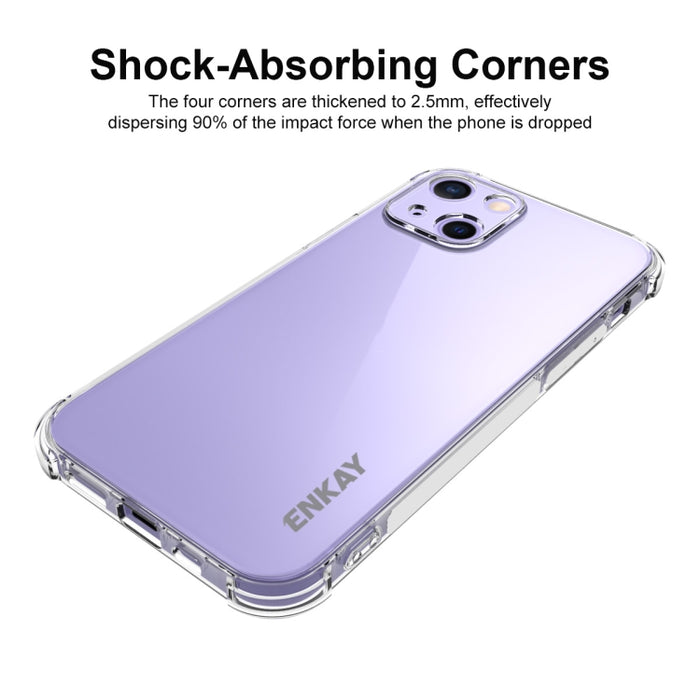 Hat-Prince ENKAY Clear TPU a prueba de golpes Soft Case Drop Protection Cover, For iPhone 13 mini, For iPhone 13, For iPhone 13 Pro, For iPhone 13 Pro Max