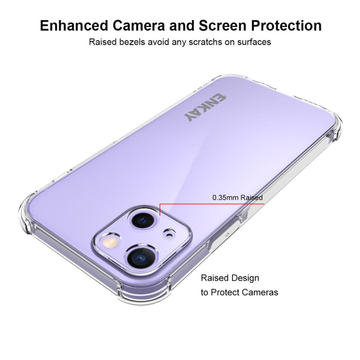 Hat-Prince ENKAY Clear TPU Estuche suave a prueba de golpes Cubierta de protección contra caídas + Clear HD Película protectora de vidrio templado, For iPhone 13 mini, For iPhone 13, For iPhone 13 Pro, For iPhone 13 Pro Max