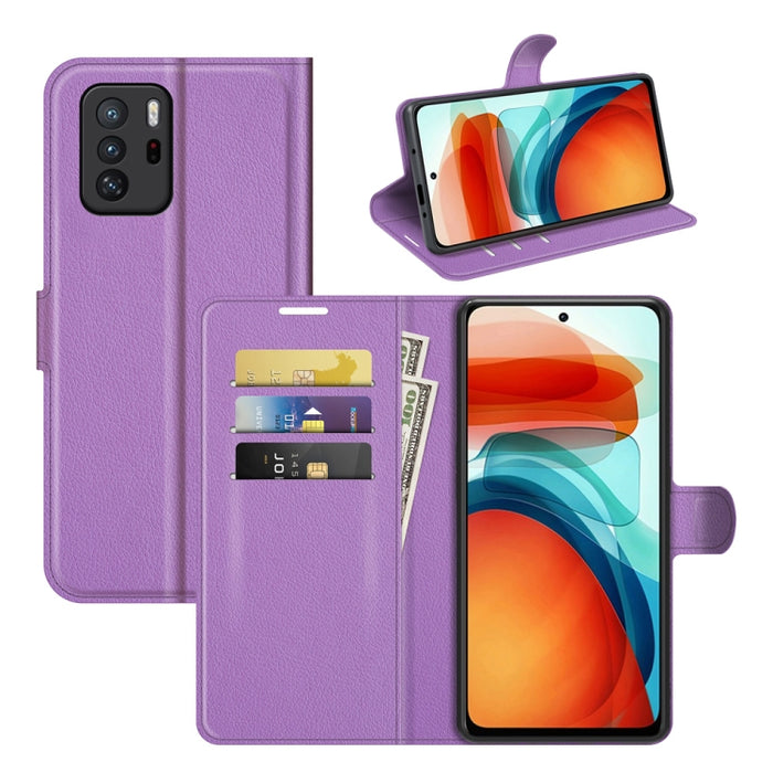 Para Xiaomi Redmi Note 10 Pro 5G China / Poco X3 GT Litchi Texture Funda protectora con tapa horizontal con soporte, ranuras para tarjetas y billetera, For For Xiaomi Poco X3 GT, For Xiaomi Redmi Note 10 Pro India