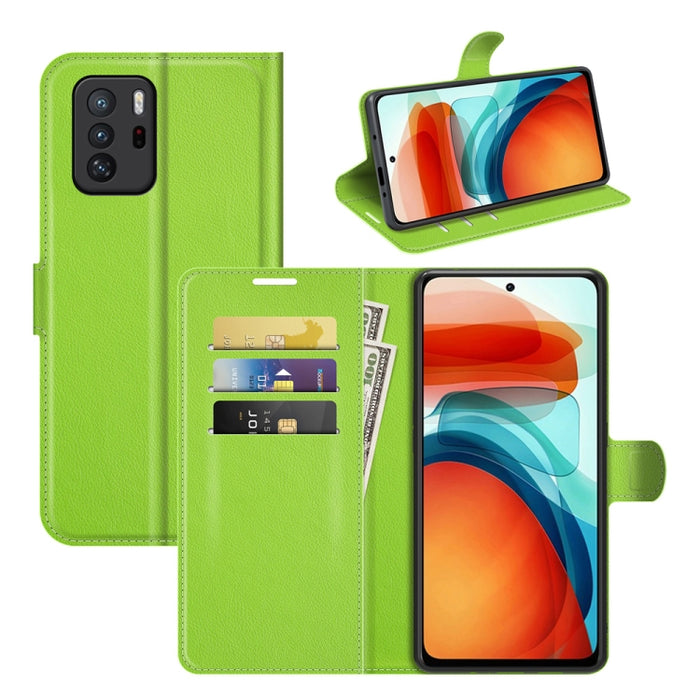 Para Xiaomi Redmi Note 10 Pro 5G China / Poco X3 GT Litchi Texture Funda protectora con tapa horizontal con soporte, ranuras para tarjetas y billetera, For For Xiaomi Poco X3 GT, For Xiaomi Redmi Note 10 Pro India