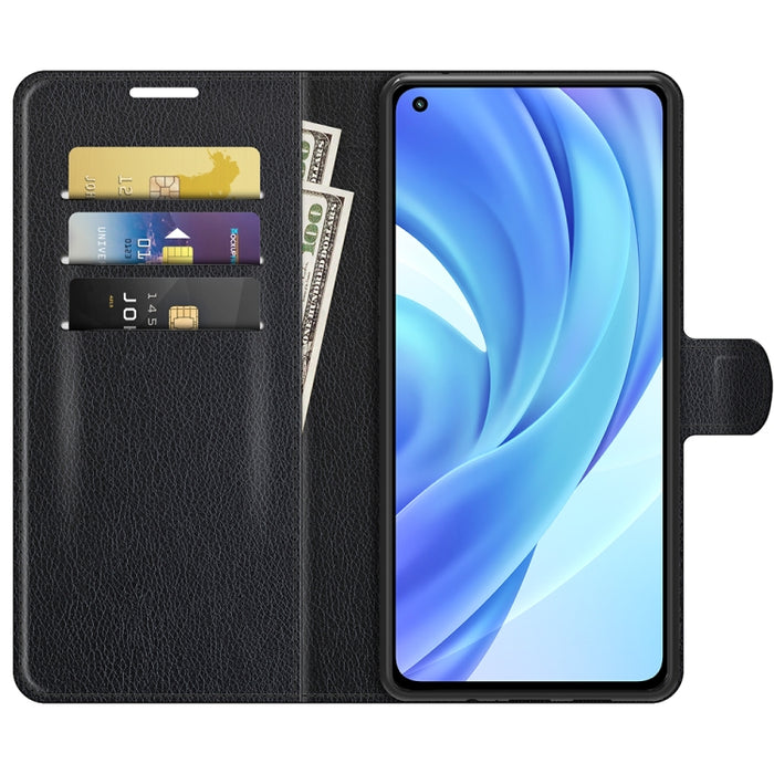 Para Xiaomi Mi 11 Lite Litchi Texture Funda protectora con tapa horizontal con soporte y ranuras para tarjetas y billetera, For Xiaomi Mi 11 Lite