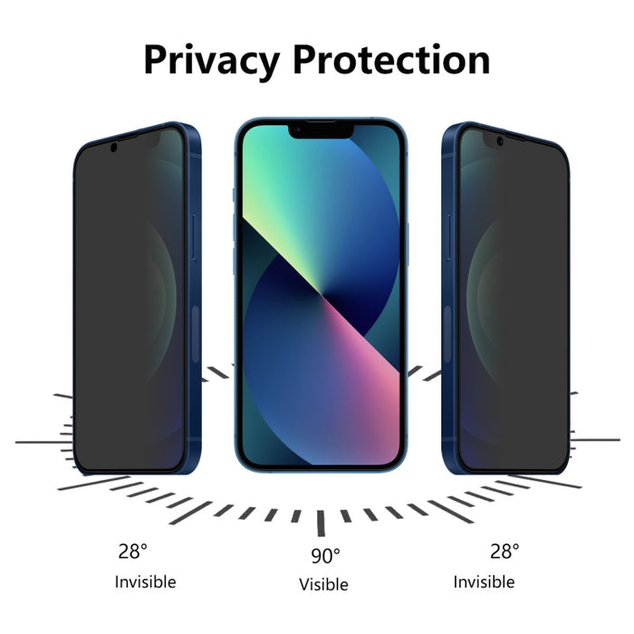 5 PCS ENKAY Hat-Prince Cobertura completa 28 grados Privacidad Protector de pantalla Película de vidrio templado anti-espía, For iPhone 13 mini, For iPhone 13 / 13 Pro, For iPhone 13 Pro Max