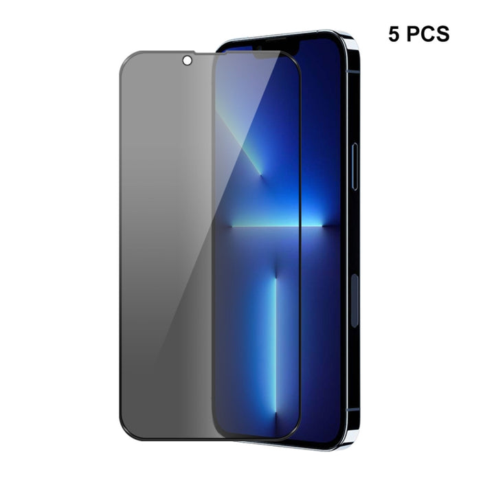 5 PCS ENKAY Hat-Prince Cobertura completa 28 grados Privacidad Protector de pantalla Película de vidrio templado anti-espía, For iPhone 13 mini, For iPhone 13 / 13 Pro, For iPhone 13 Pro Max