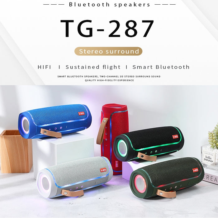 T&G TG287 Luz intermitente LED Altavoz Bluetooth Estéreo inalámbrico portátil Subwoofer bajo FM / TF / USB