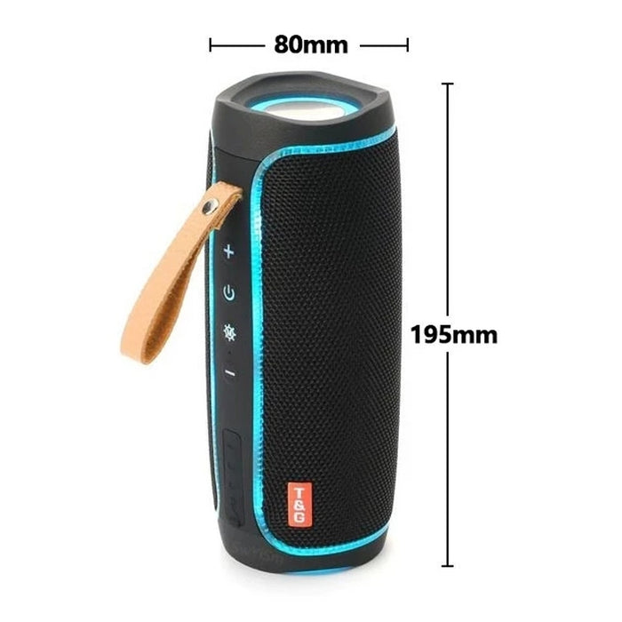 T&G TG287 Luz intermitente LED Altavoz Bluetooth Estéreo inalámbrico portátil Subwoofer bajo FM / TF / USB
