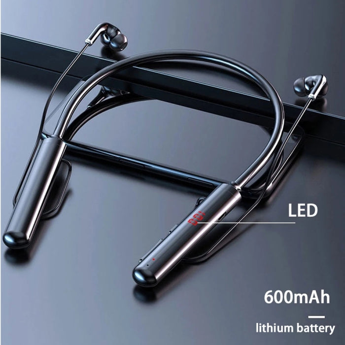 Auriculares estéreo magnéticos con banda para el cuello 960 con pantalla LED compatible con tarjeta TF