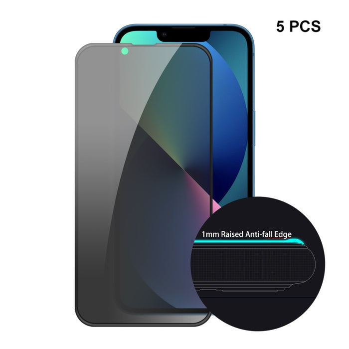 5 PCS ENKAY Hat-Prince Cobertura completa Protector de pantalla de privacidad anticaída Película de vidrio templado antiespía, For iPhone 13 mini(5pcs), For iPhone 13 / 13 Pro (5pcs), For iPhone 13 Pro Max(5pcs)