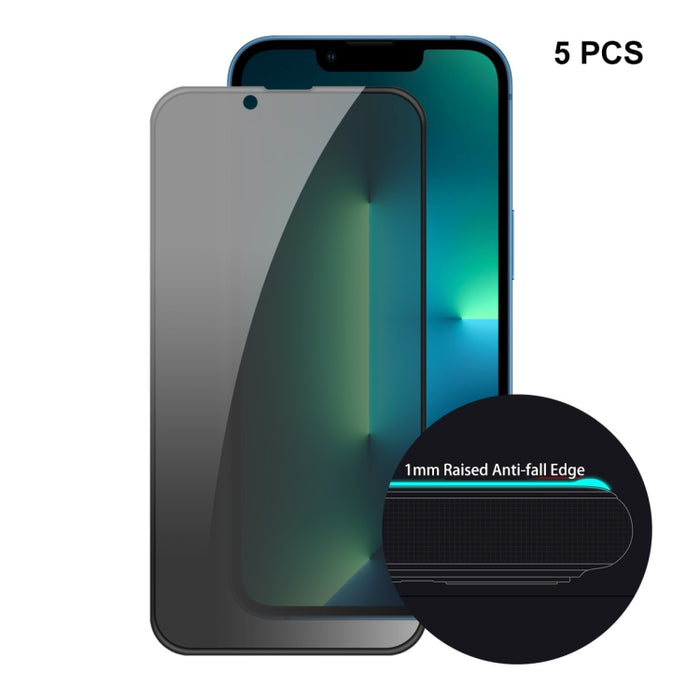 5 PCS ENKAY Hat-Prince Cobertura completa Protector de pantalla de privacidad anticaída Película de vidrio templado antiespía, For iPhone 13 mini(5pcs), For iPhone 13 / 13 Pro (5pcs), For iPhone 13 Pro Max(5pcs)