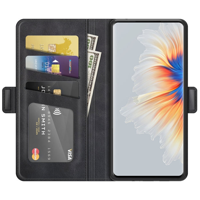 Para Xiaomi Mix 4 Estuche de cuero con tapa horizontal con hebilla magnética de doble cara con soporte y ranuras para tarjetas y billetera