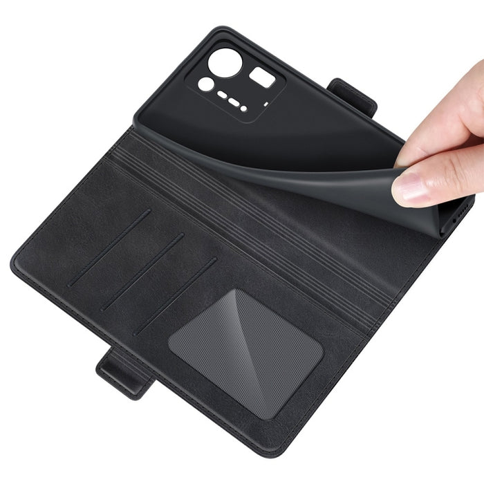 Para Xiaomi Mix 4 Estuche de cuero con tapa horizontal con hebilla magnética de doble cara con soporte y ranuras para tarjetas y billetera