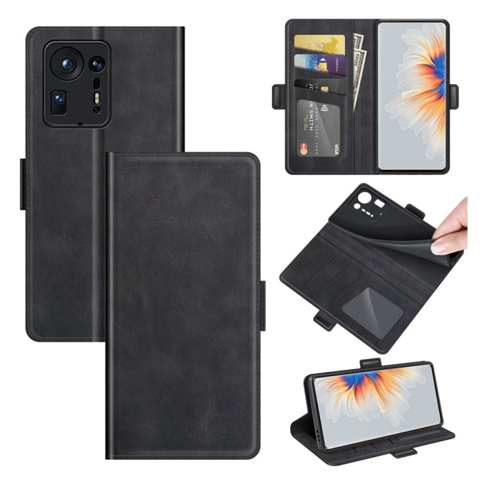 Para Xiaomi Mix 4 Estuche de cuero con tapa horizontal con hebilla magnética de doble cara con soporte y ranuras para tarjetas y billetera